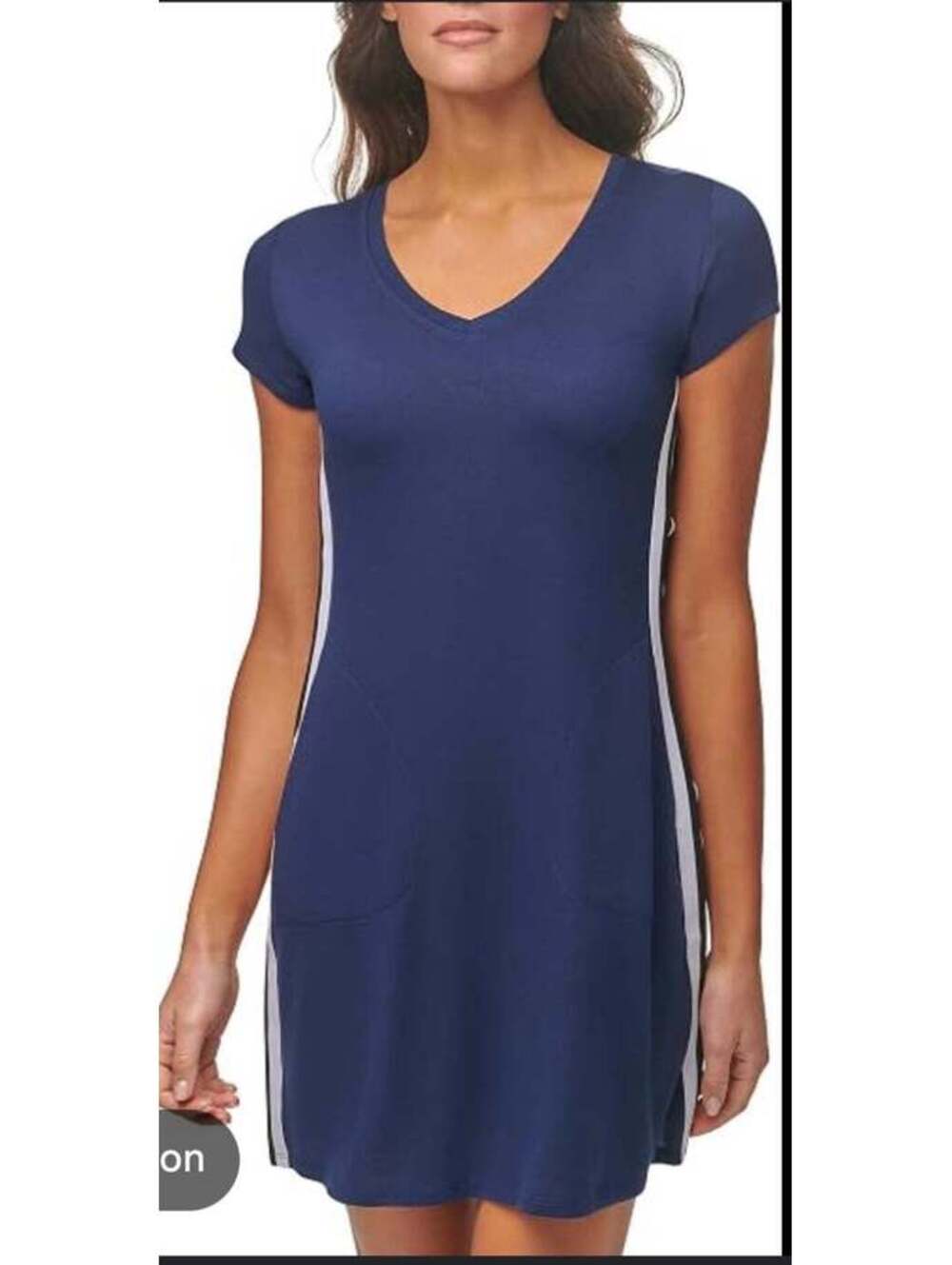 Andrew Marc Sport navy blue relaxed fit short sleeve tshirt dress SM